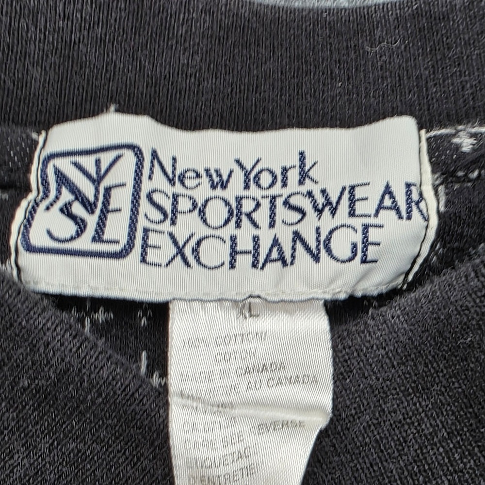 VTG New‎ York Sportswear Exchange Polo Shirt XL Black Geometric Cotton Canada - Picture 3 of 5